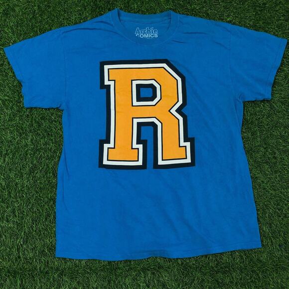 Men’s Blue ‘R’ Archie Andrews Riverdale Graphic Number Tee - Picture 1 of 5